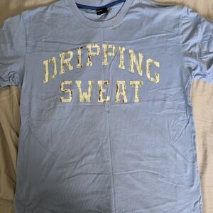 Diesel Light Blue Tee with Gold Embellished Logo